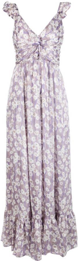 Sabina Musayev Maxi-jurk met bloemenprint Paars