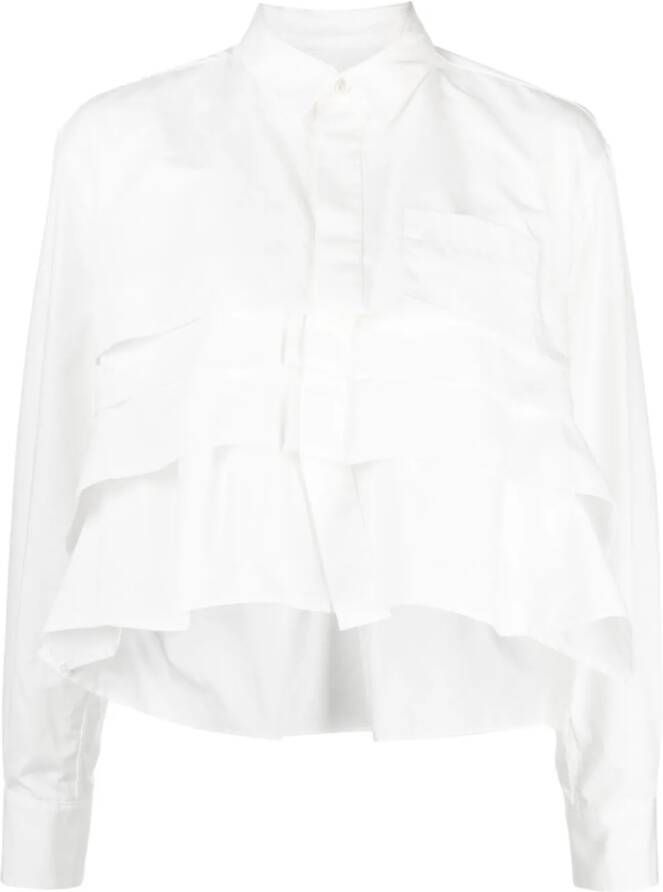 Sacai Blouse met ruches Wit