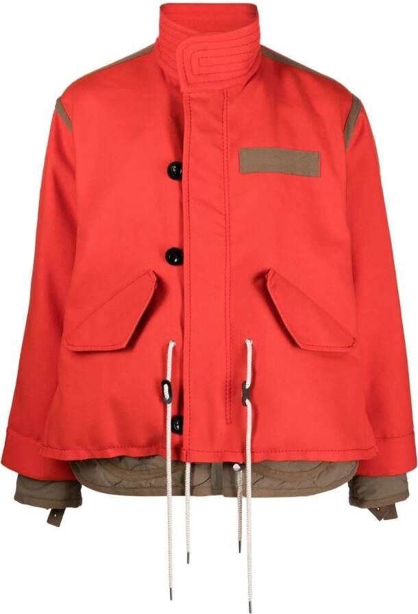 Sacai Jack met hoge hals Rood