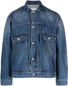 Sacai button-fastening denim jacket Blauw
