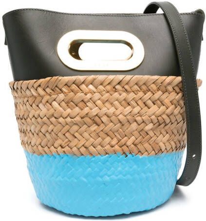 Sacai Bucket-tas met colourblocking Beige