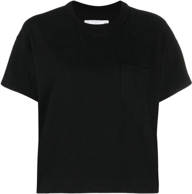 Sacai Cropped T-shirt Zwart