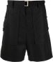 Sacai Shorts met verlaagd kruis Zwart - Thumbnail 1