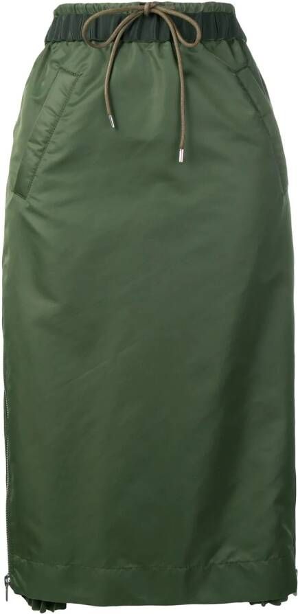 Sacai elasticated waist skirt Groen