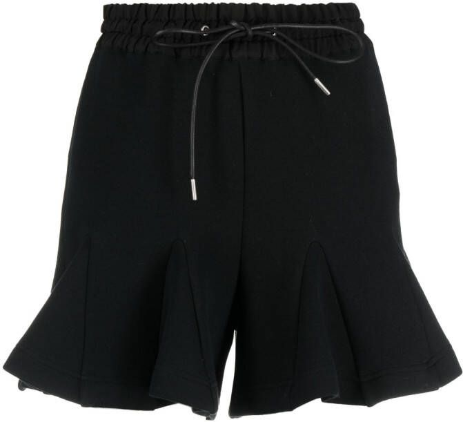 Sacai Flared shorts Zwart