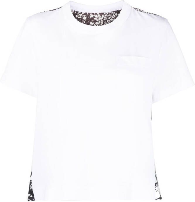 Sacai T-shirt met bloemenprint Wit