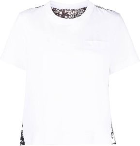 Sacai T-shirt met bloemenprint Wit