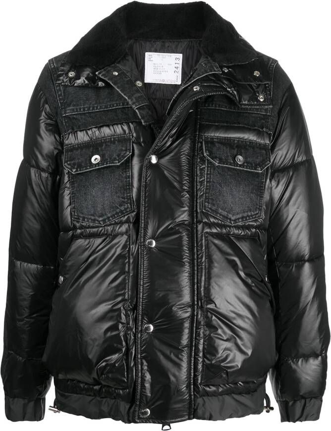 Sacai Gewatteerd jack Zwart