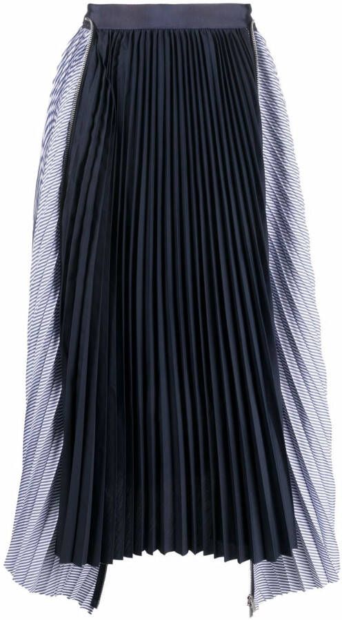 Sacai High waist plooirok Blauw