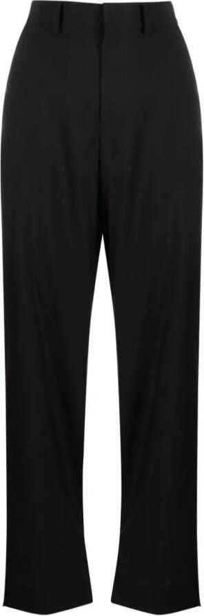 Sacai high-waisted pleat-detail trousers Zwart