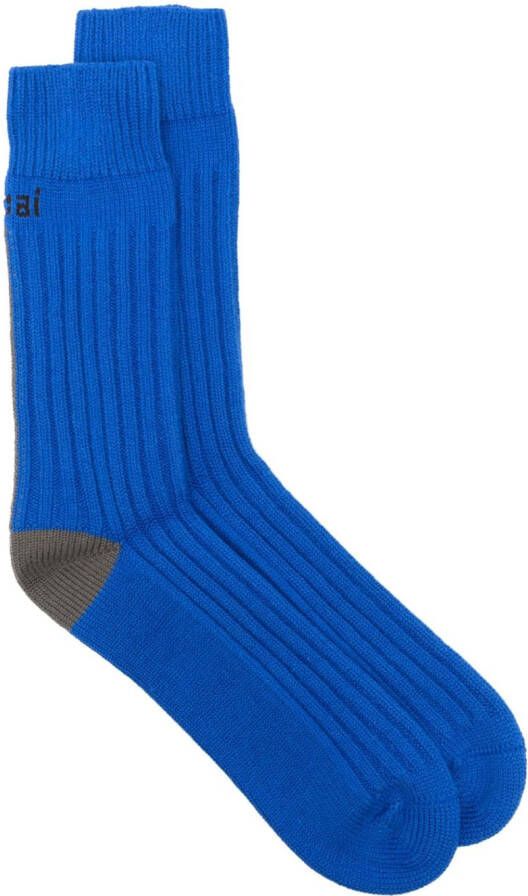 Sacai Intarsia sokken Blauw