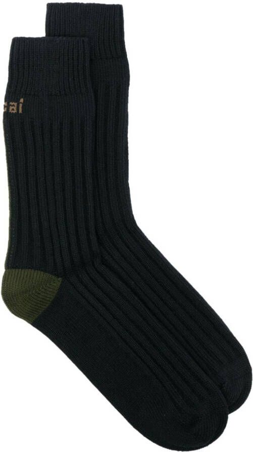Sacai Intarsia sokken Zwart