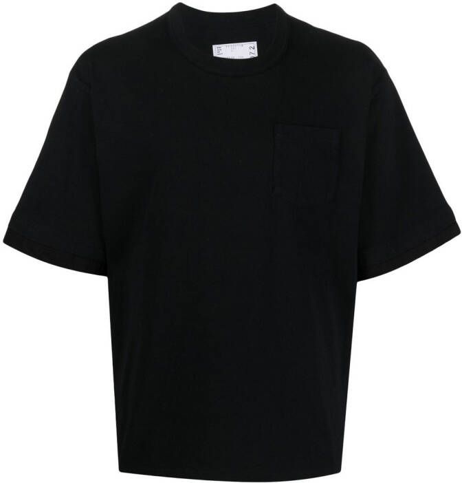 Sacai Katoenen T-shirt Zwart