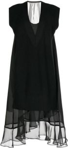 Sacai Gelaagde jurk Zwart