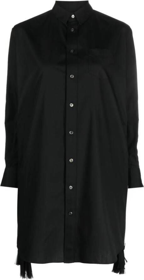 Sacai Mini-blousejurk met rits Zwart