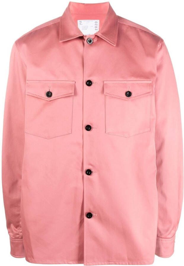 Sacai Overhemd met contrasterend vlak Roze