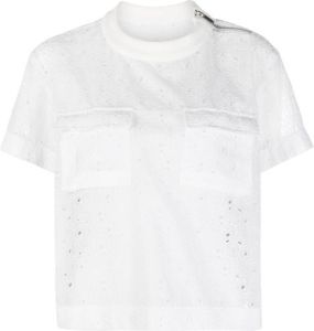 Sacai T-shirt met uitgesneden detail Wit