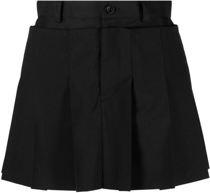 Sacai Shorts met geplooid detail Zwart