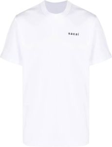 Sacai T-shirt met tekst Wit