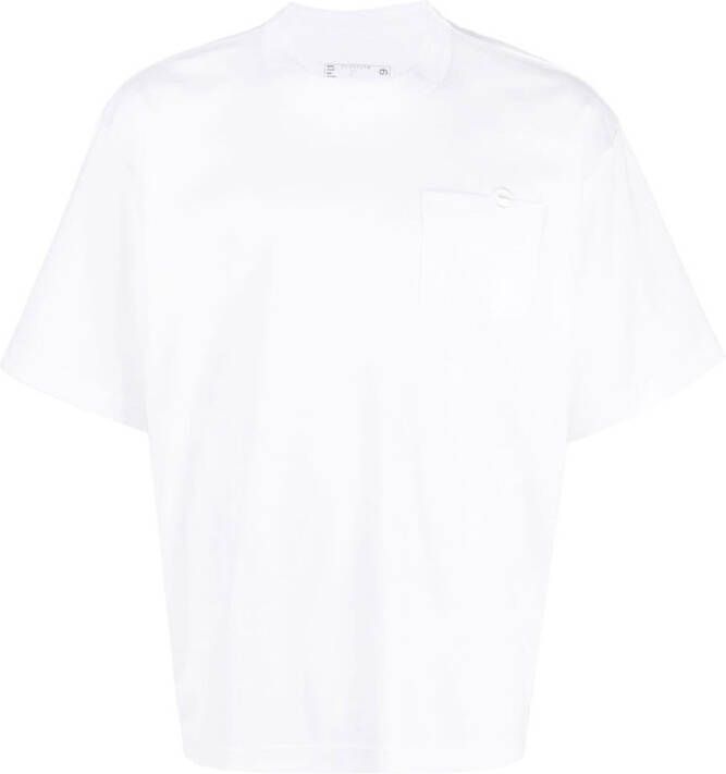 Sacai T-shirt met geborduurd logo Wit
