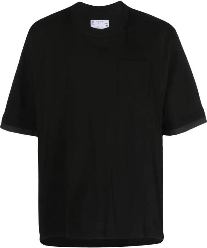 Sacai T-shirt met gelaagd detail Zwart