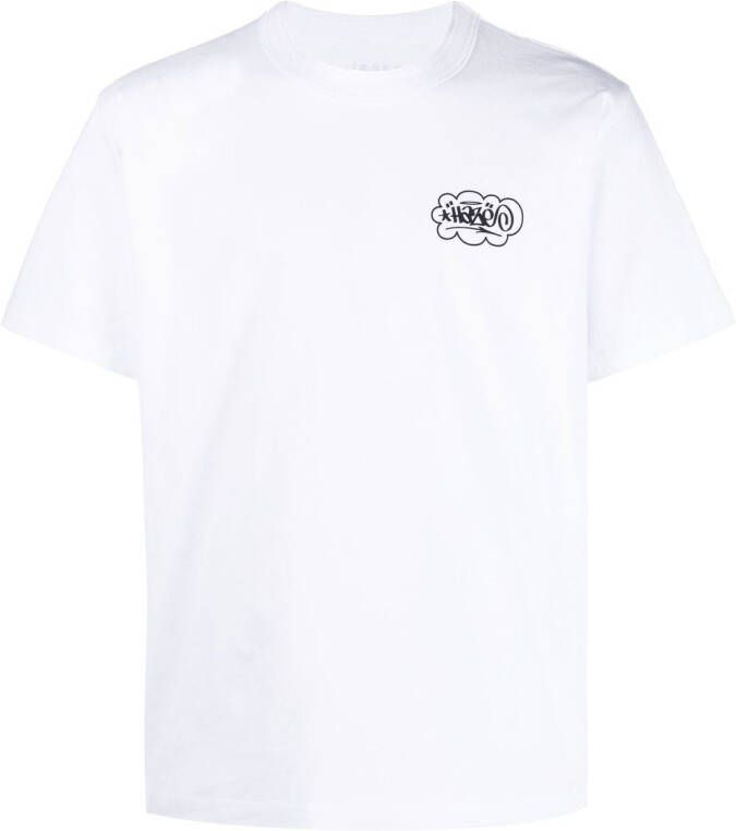 Sacai T-shirt met tekst Wit