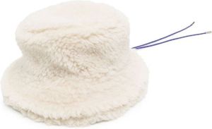 Sacai textured wool bucket hat Wit
