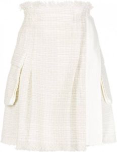 Sacai Tweed mini-rok Wit