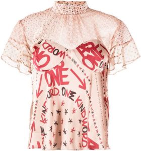 Sacai x Eric Haze blouse met panelen Roze