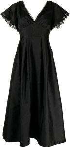 Sachin & Babi Midi-jurk met afwerking van kant Zwart