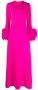 Safiyaa Maxi-jurk met afwerking van veren Roze - Thumbnail 1
