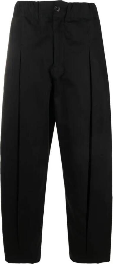 SAGE NATION box-pleat wide-leg trousers Zwart