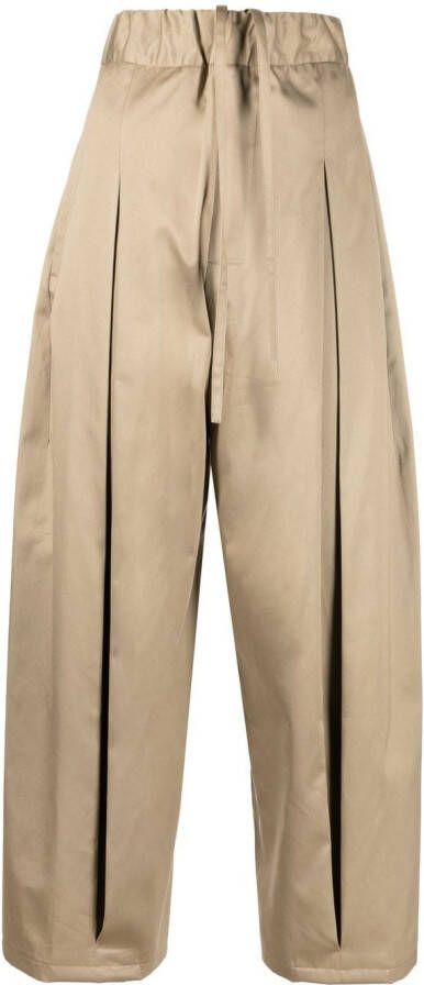 SAGE NATION Broek met wijde pijpen Beige