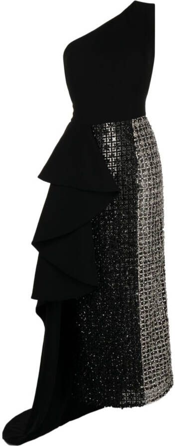 Saiid Kobeisy Asymmetrische jurk Zwart
