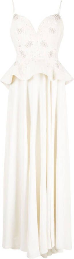 Saiid Kobeisy Jurk van peplum crêpe Wit