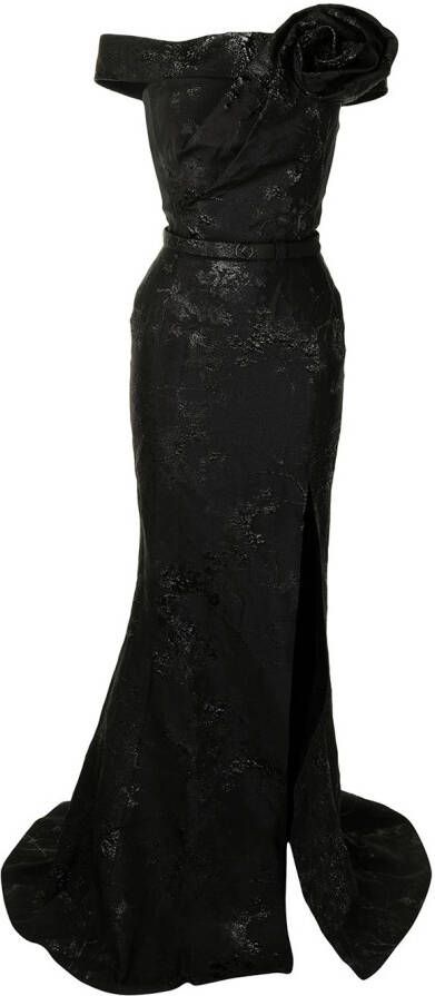 Saiid Kobeisy Off-shoulder maxi-jurk Zwart