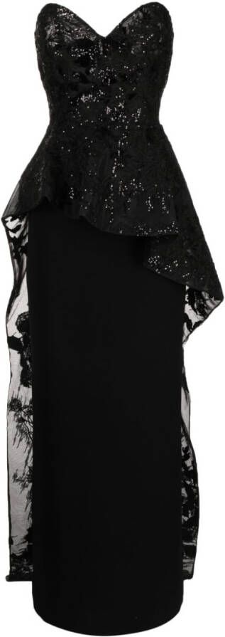 Saiid Kobeisy Strapless jurk Zwart