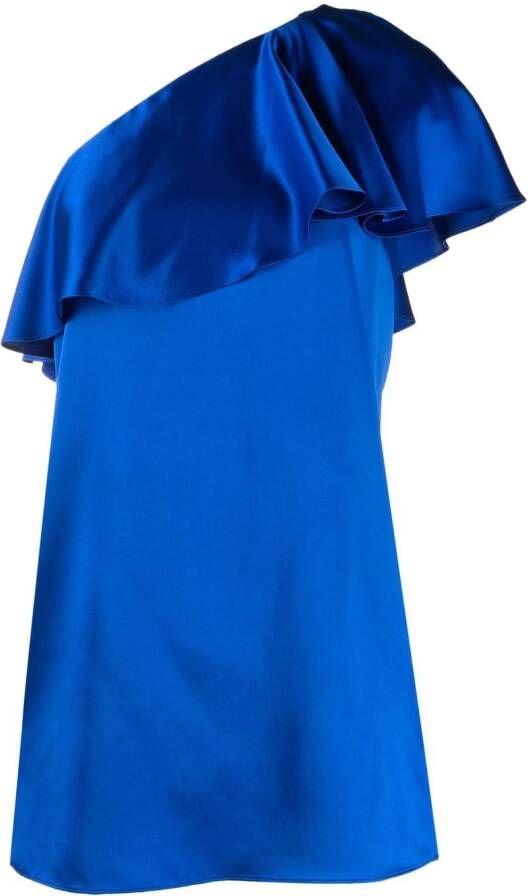 Saint Laurent Asymmetrische jurk Blauw