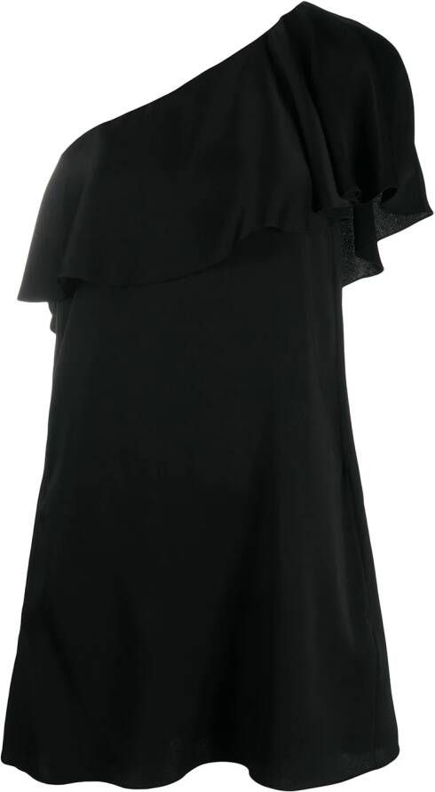 Saint Laurent Asymmetrische jurk Zwart