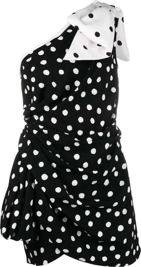 Saint Laurent Asymmetrische mini-jurk Zwart