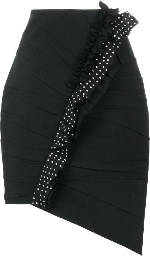 Saint Laurent asymmetrische minirok Zwart