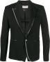 Saint Laurent Blazer met contrasterende afwerking Zwart - Thumbnail 1