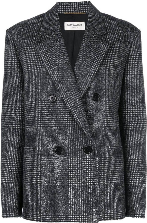 Saint Laurent Blazer met dubbele rij knopen Grijs