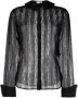 Saint Laurent Blouse met franje hals Zwart - Thumbnail 1