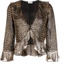 Saint Laurent Blouse met luipaardprint Bruin - Thumbnail 1