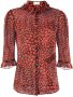 Saint Laurent Blouse met hartprint Rood - Thumbnail 1