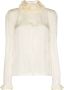 Saint Laurent Blouse met ruches Beige - Thumbnail 1