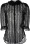 Saint Laurent Blouse met ruches Zwart - Thumbnail 1
