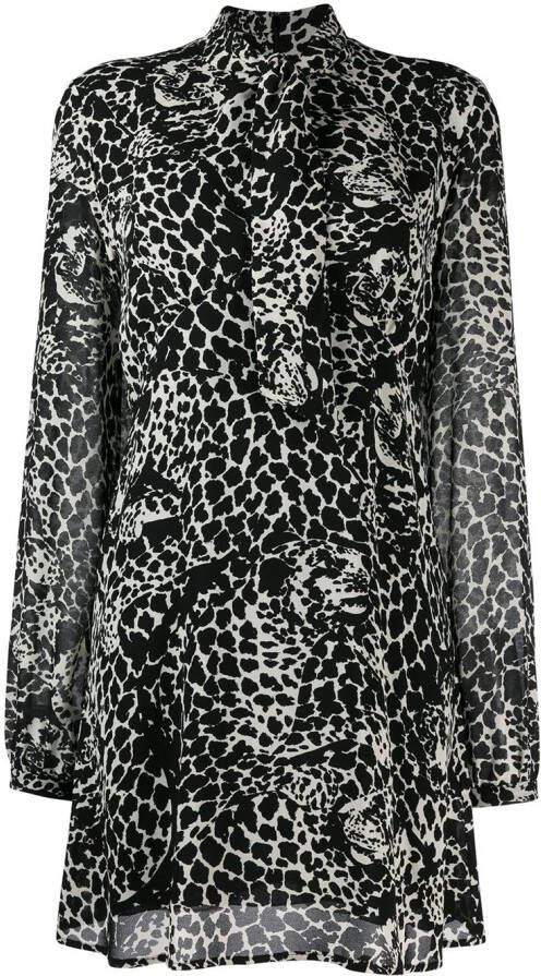 Saint Laurent Blousejurk met grafische print Zwart