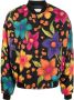 Saint Laurent Bomberjack met bloemenprint Zwart - Thumbnail 1